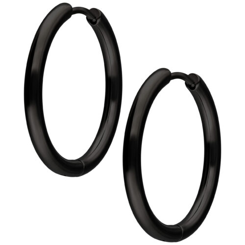 Little Hoops 20 MM - Black Metal