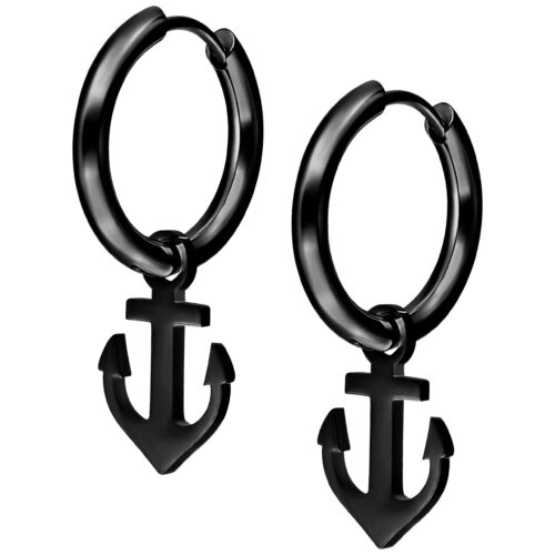 Little Anchor Hoops - Black Metal
