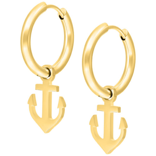 Little Anchor Hoops - Golden Metal