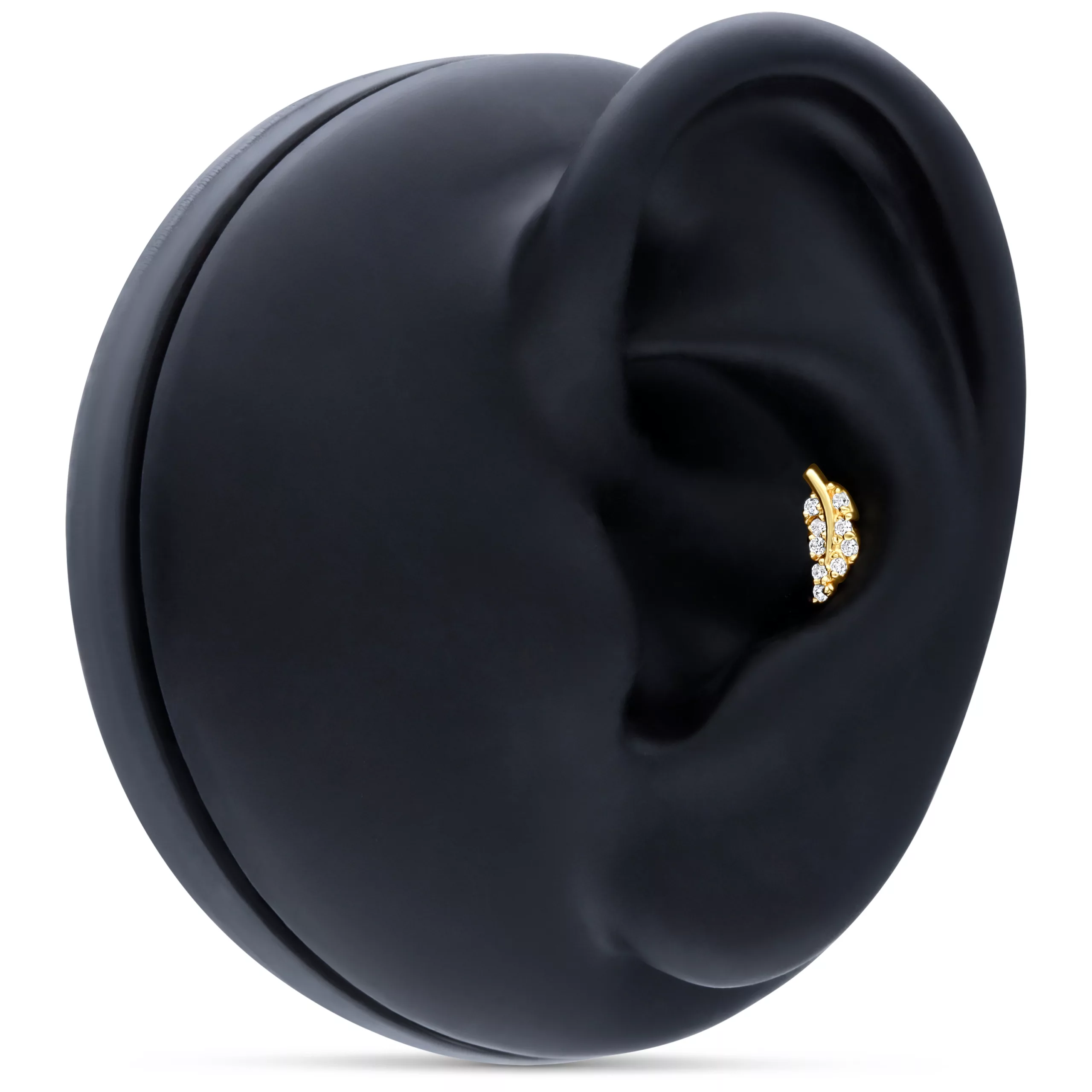 18k Earbarbell Leaf 18k Earbarbell Leaf