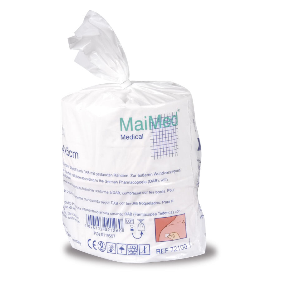 MaiMed - 4 x 5 cm, unsterile Zellstofftupfer MaiMed - 4 x 5 cm, unsterile Zellstofftupfer