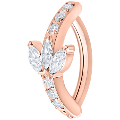 Lotus Crystal Belly Arch Clicker - Rosegold