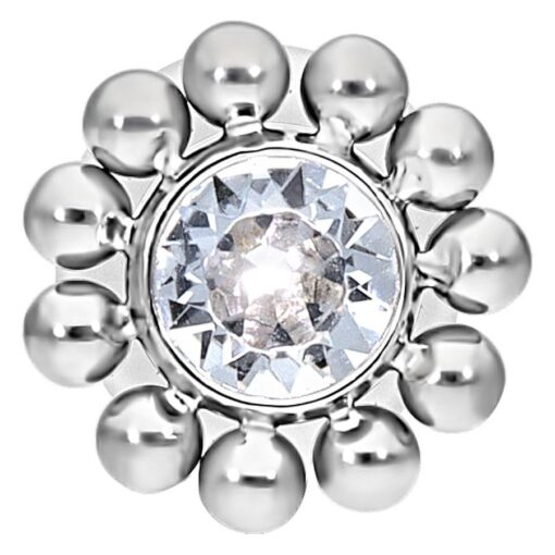 Crystal Flower Push-Fit Labret