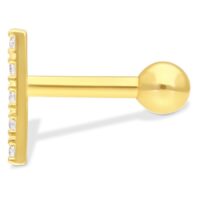 18k Earbarbell Line of Five Crystals