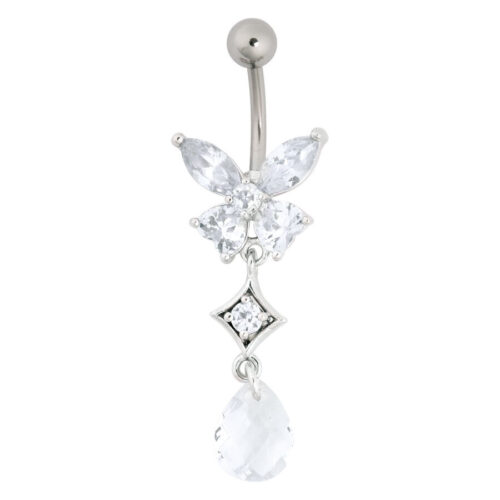 Jewelled Butterfly With Dangle