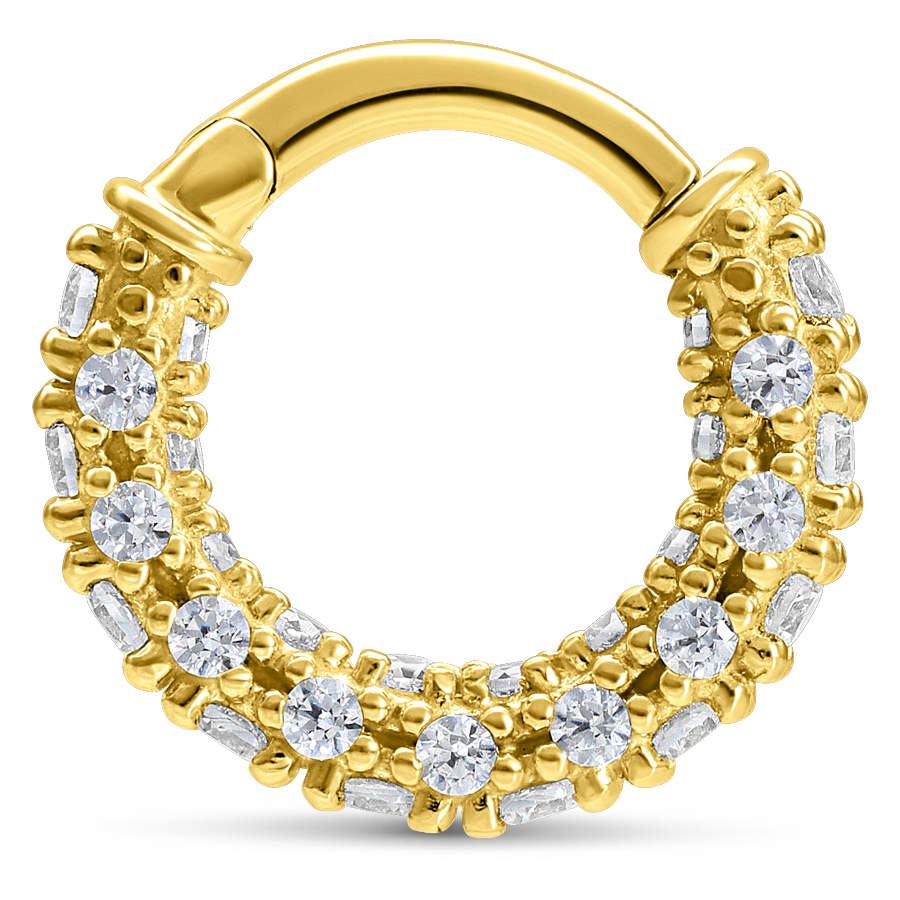 18k Hinged Row of Crystals Ring