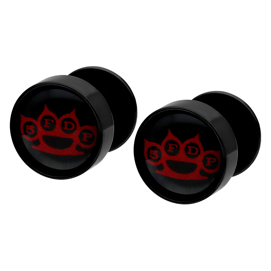 Five Finger Death Punch Knuckle Red Fakeplugs Five Finger Death Punch Knuckle Red Fakeplugs