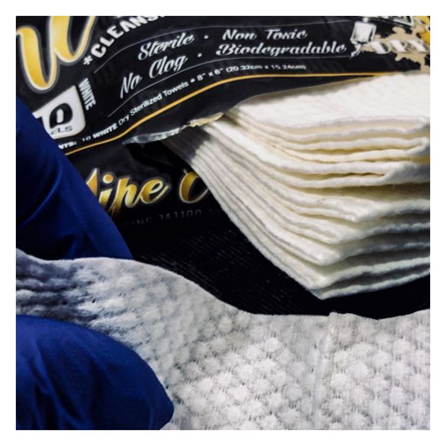 Wipe Outz Dry Sterilized Tattoo Towels white Wipe Outz Dry Sterilized Tattoo Towels white