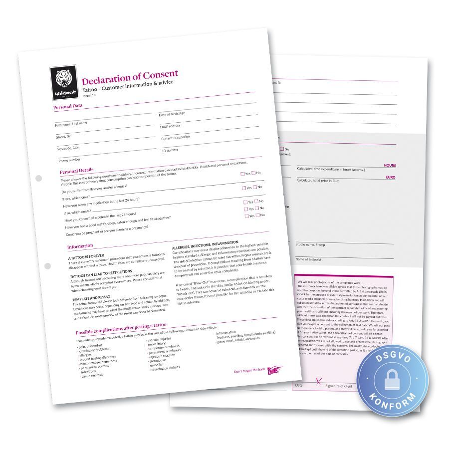 Einwilligungserklärung Tattoo Englisch Einwilligungserklärung Tattoo Englisch