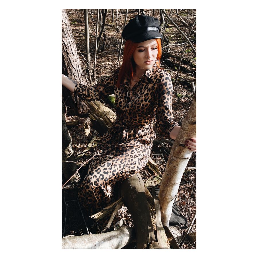 Leoparden Kleid Dunkel Leoparden Kleid Dunkel