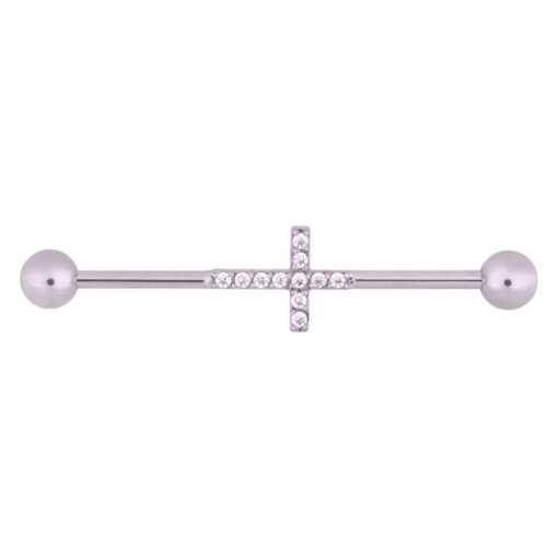 Crystal Cross Industrial Barbell