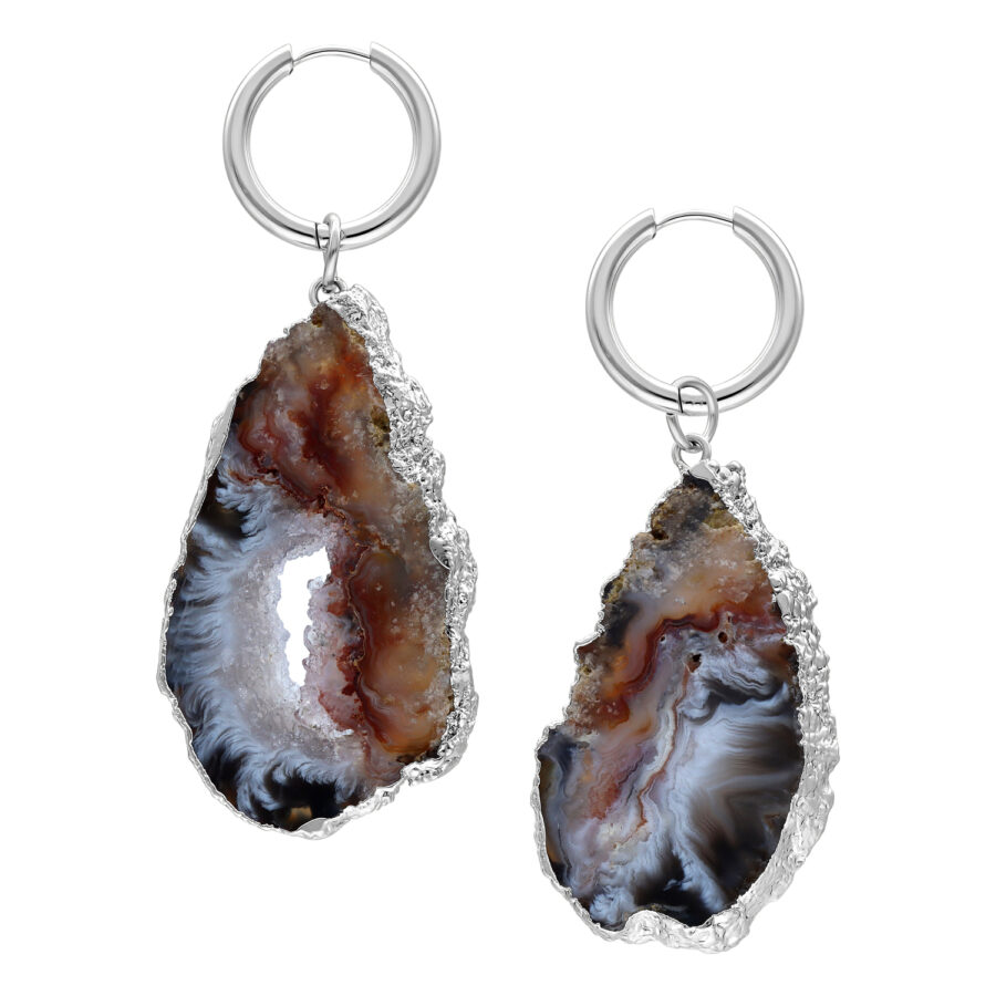 Little Indian Agate Hoops