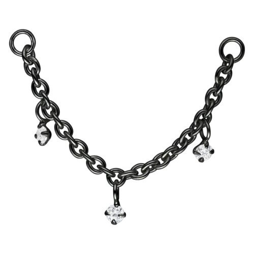 Crystal Pendants Piercing Connection Chain