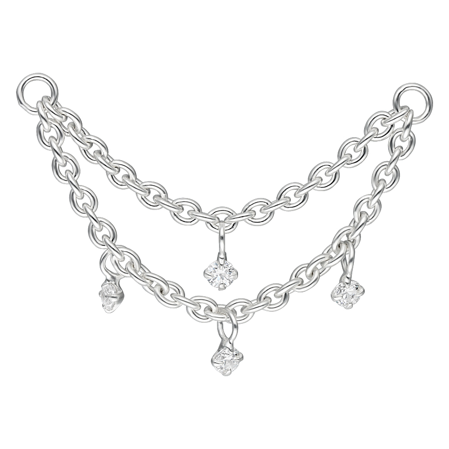 Multilayer Crystal Piercing Connection Chain Multilayer Crystal Piercing Connection Chain