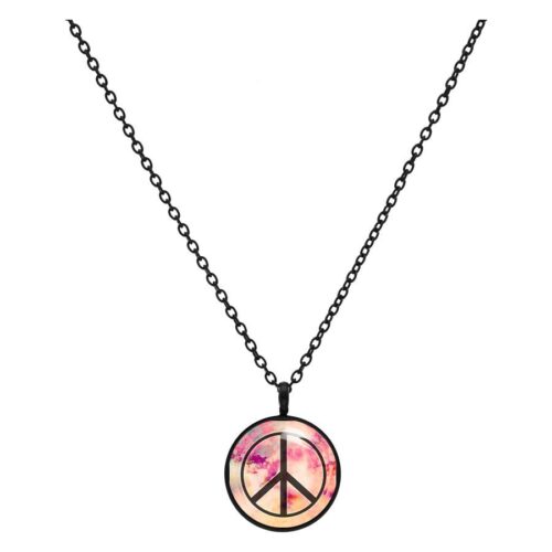 Peace Black Pink Necklace