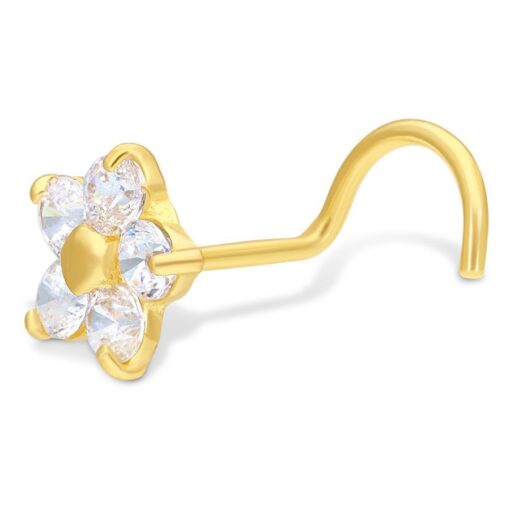 18k Crystal Flower Nosestud