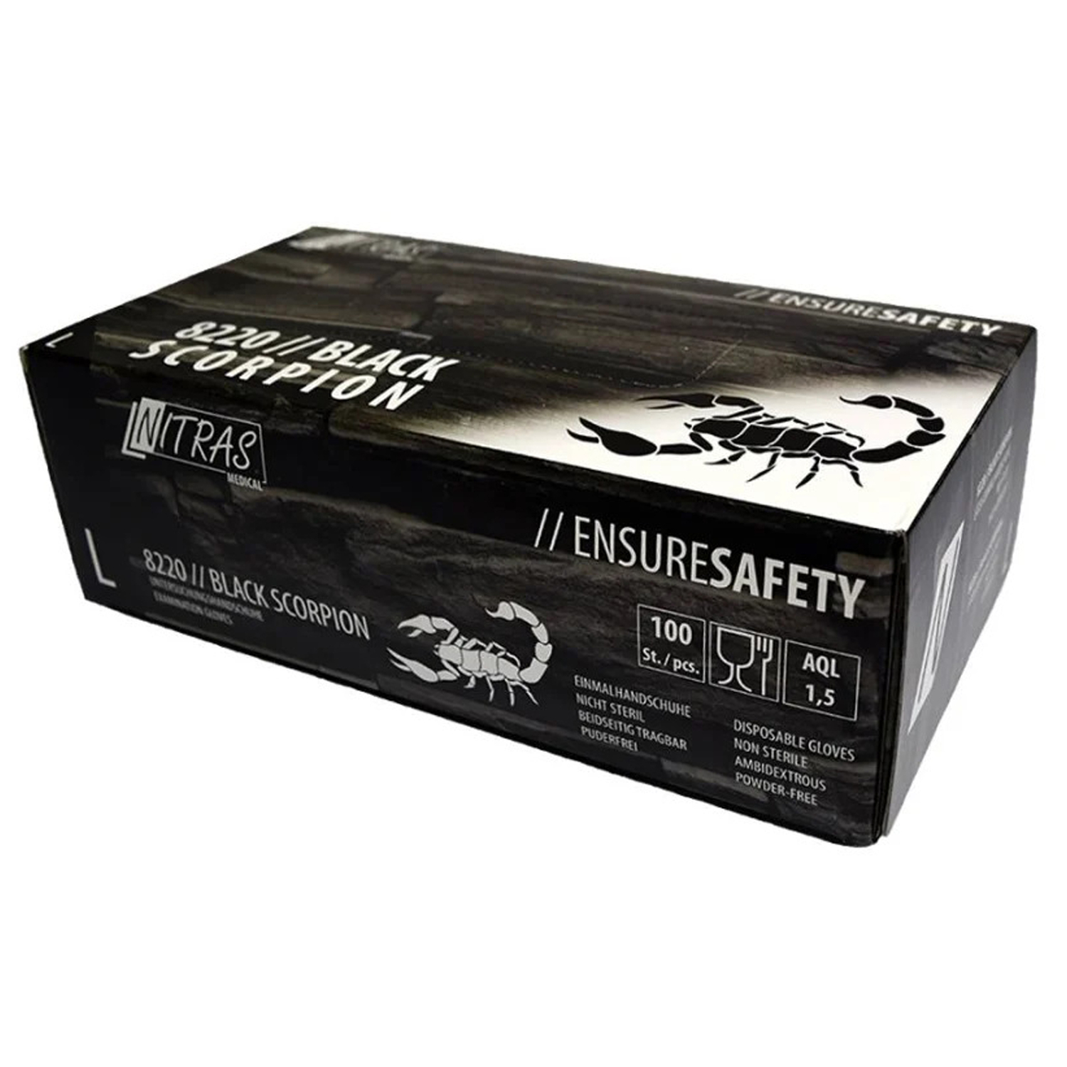 Nitras - Black Scorpion Latex-Einmalhandschuhe Nitras - Black Scorpion Latex-Einmalhandschuhe