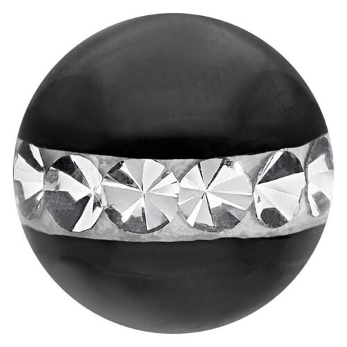 Schwarzer Piercing-Aufsatz aus Chirurgenstahl mit klaren Kristallen