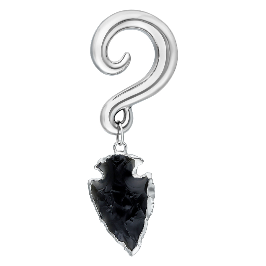 Obsidian Stone Dangle Ear Weights