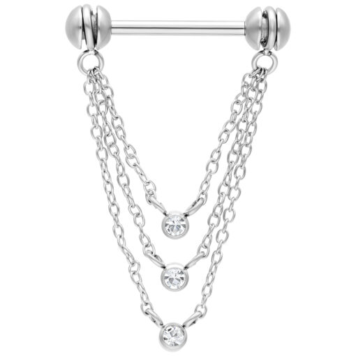 Rotating Three Crystals Nipple Chain