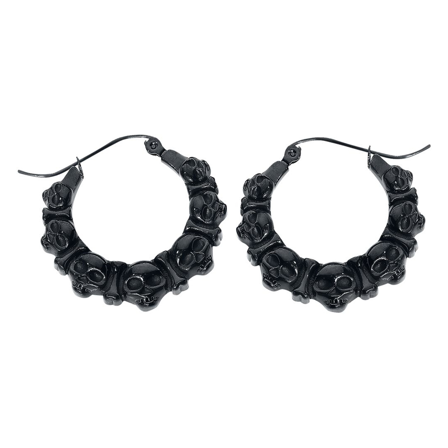 Steel Blackline® Skulls Earrings Black