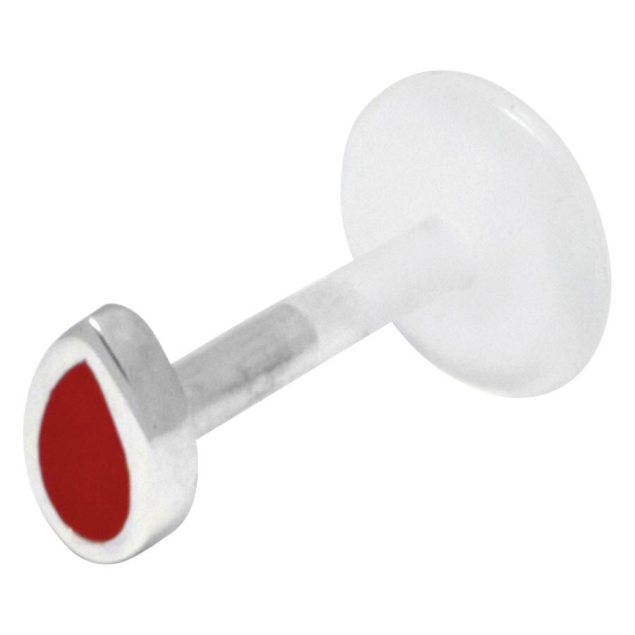 Push-fit Micro Labret Red Teardrop Push-fit Micro Labret Red Teardrop