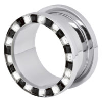 Steel Basicline® Flat Square Cyrstal Tunnel Clear & Black