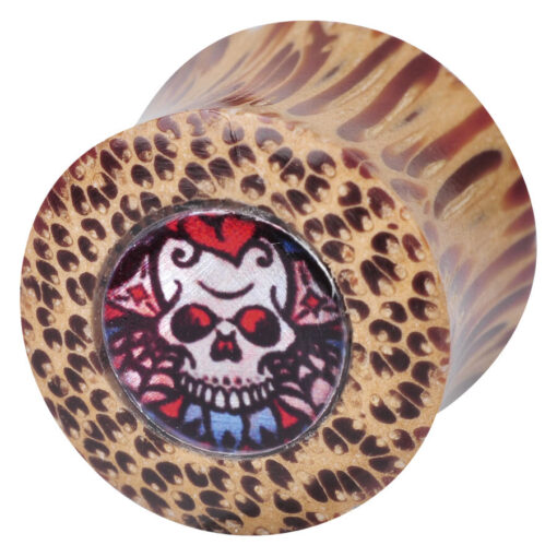 Ikon Coconut Wood Plug "Skull"