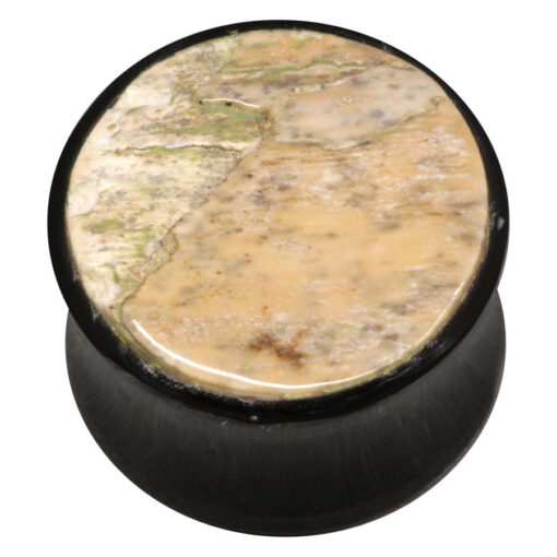 Fossilized Mammoth Ivory Inlay Buffalo Horn Plug