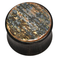 Fossilized Mammoth Ivory Inlay Buffalo Horn Plug