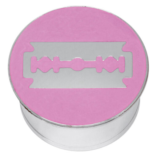 Steel Basicline® Single Flared Impression Plug "Razor Blade on Pink"