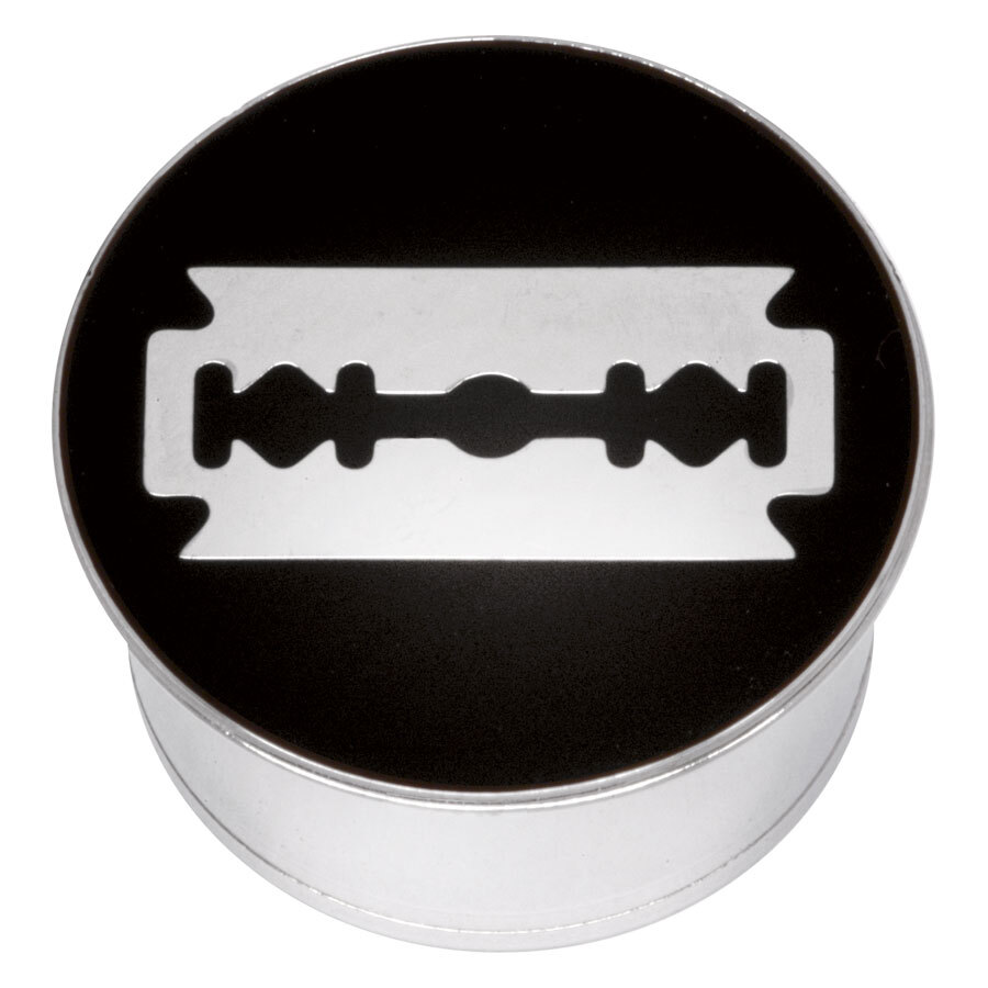 Steel Basicline® Single Flared Impression Plug "Razor Blade on Black"