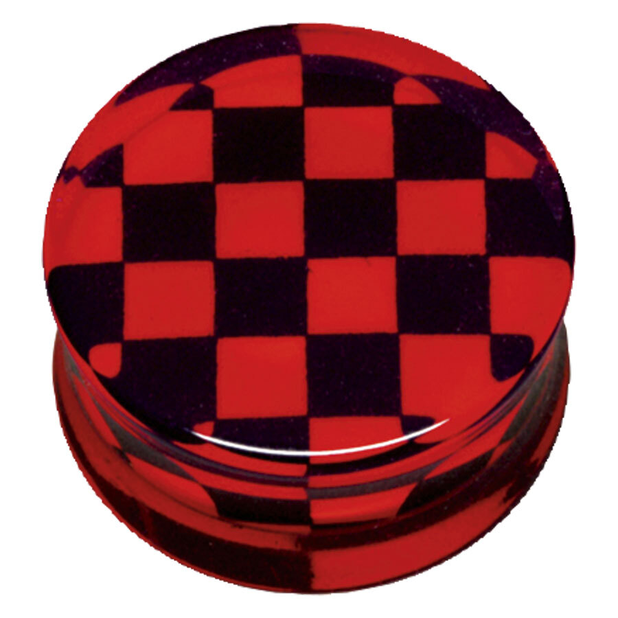 PMMA Silhouette Plug Red & Black Check PMMA Silhouette Plug Red & Black Check
