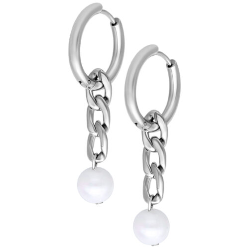 Little Chunky Pearl Hoops