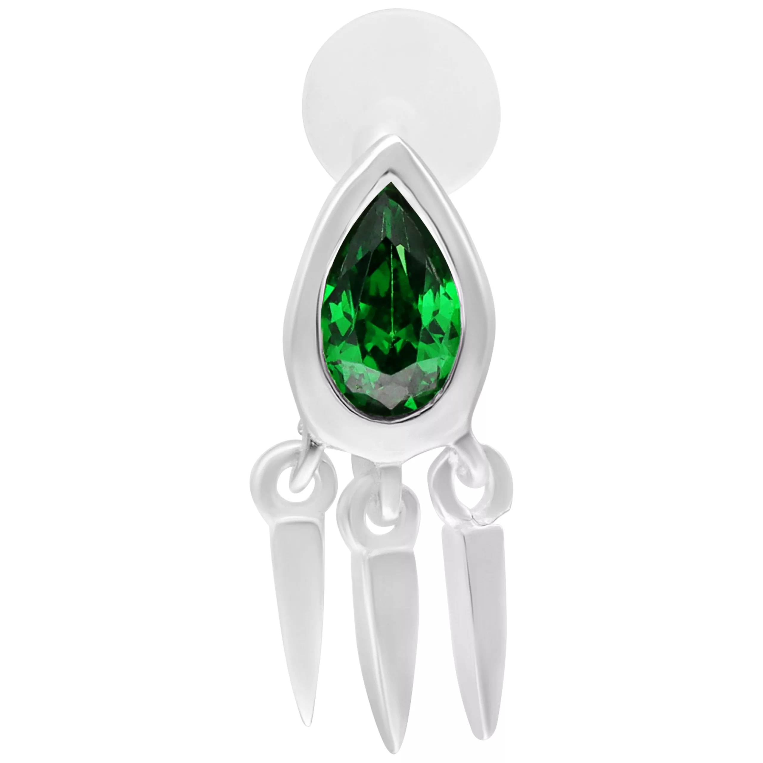 Green Emerald Push Fit Labret Green Emerald Push Fit Labret
