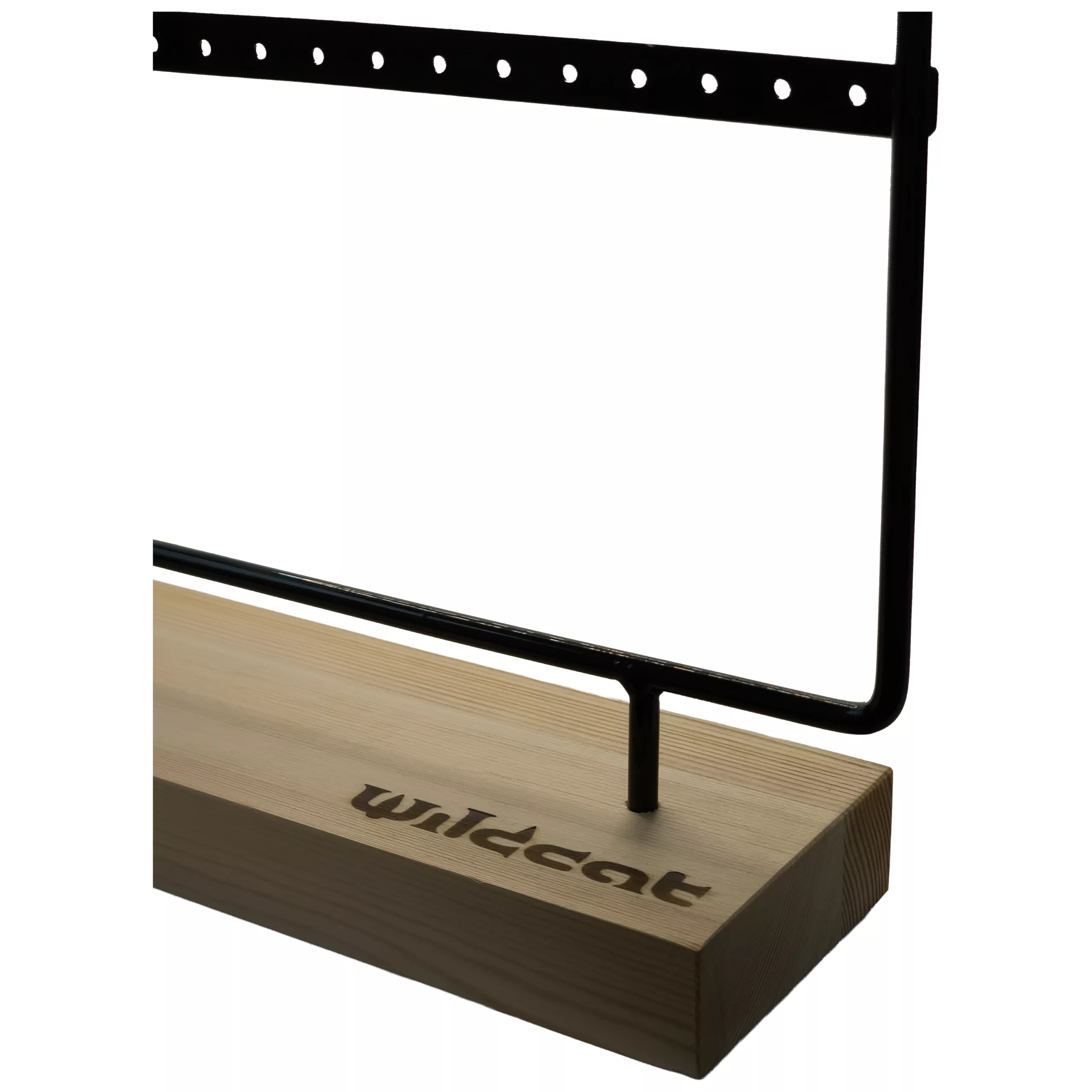 Schwarzer Wildcat Hoop-Display aus Metall mit Holzsockel