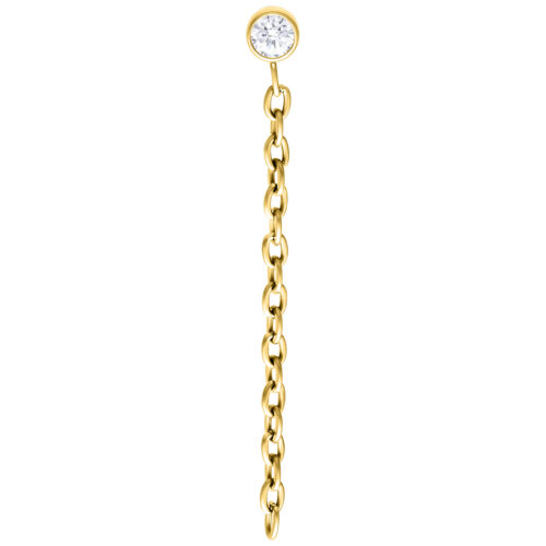 Push Fit Crystal Chain Attachmen - Golden Metal