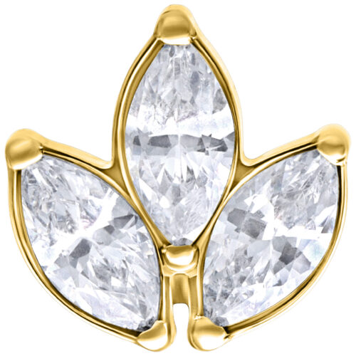 Push Fit Oval Flower Attachment - Golden Metal