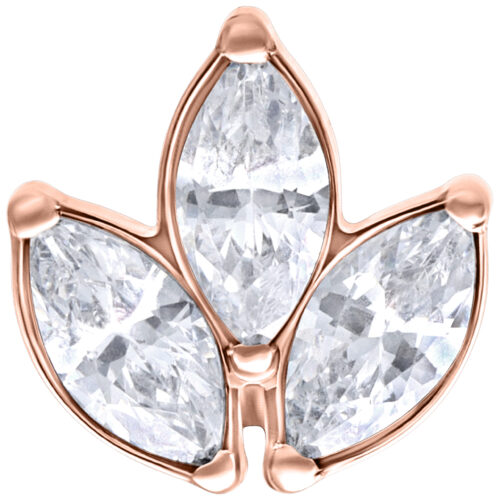 Push Fit Oval Flower Attachment - Rosegold