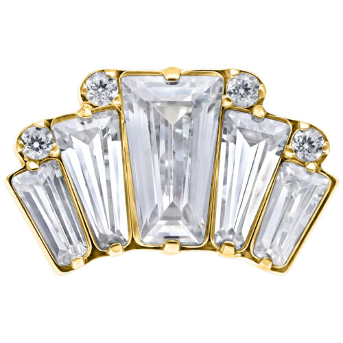 Push Fit Square Crystals Attachment - Golden Metal