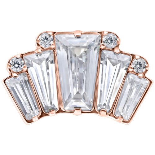 Push Fit Square Crystals Attachment - Rosegold