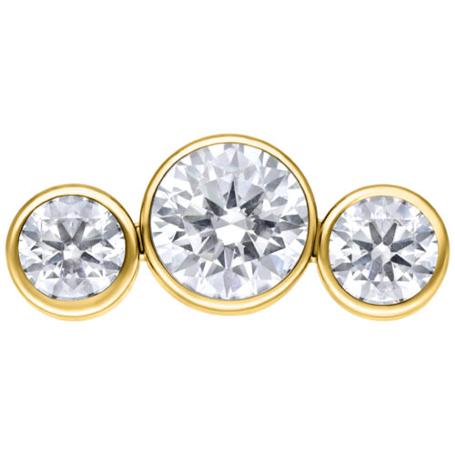 Push Fit 5 Crystal Bow Attachment - Golden Metal