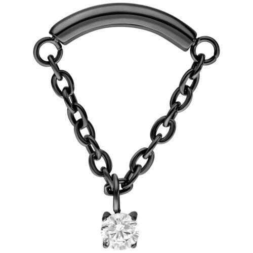 Crystal Hidden Helix Push Fit Attachment - Black Metal