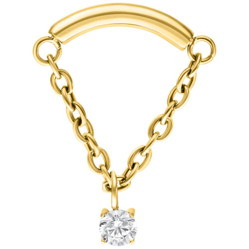 Crystal Hidden Helix Push Fit Attachment - Golden Metal
