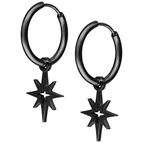 Little Polar Star Hoops - Black Metal