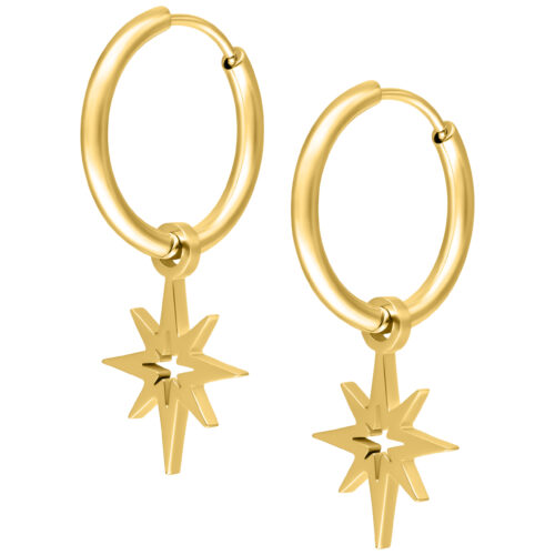 Little Polar Star Hoops - Golden Metal