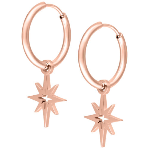 Little Polar Star Hoops - Rosegold