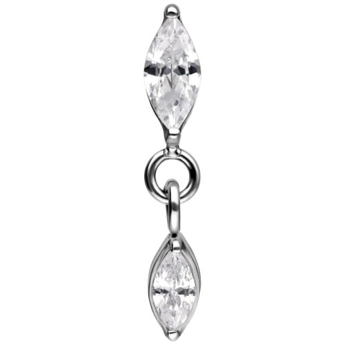 Push Fit Oval Crystal Drop Attachment