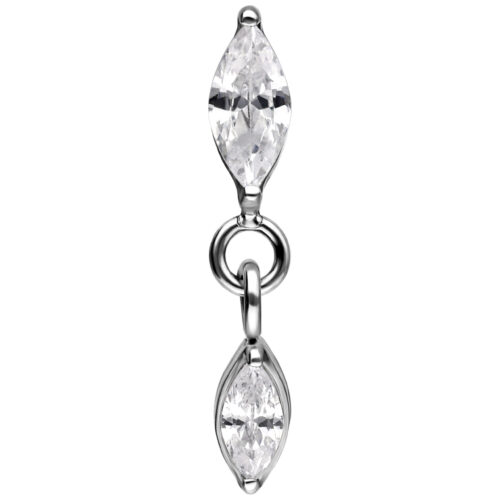 Push Fit Oval Crystal Drop Attachment