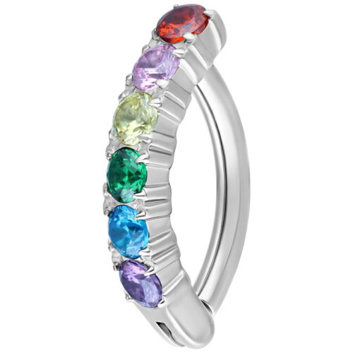 Rainbow Crystal Belly Arch Clicker